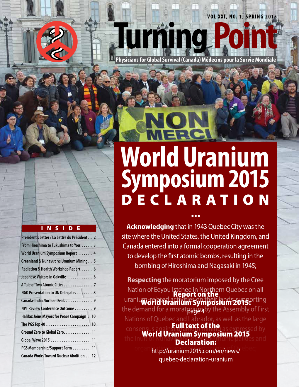 World Uranium Symposium 2015 DECLARATION
