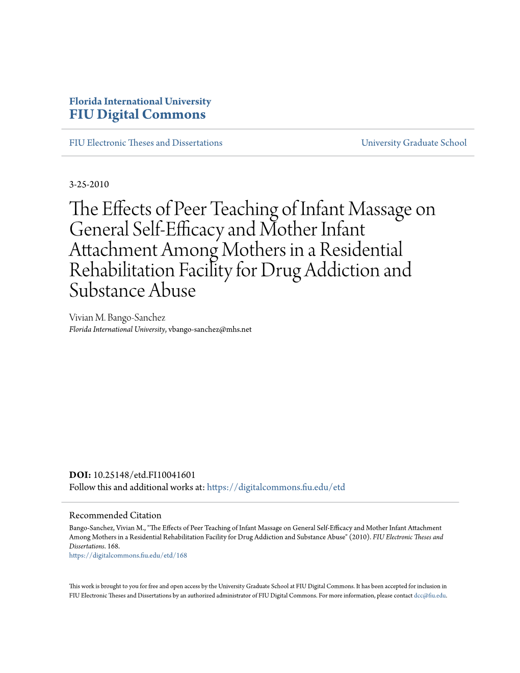 The Effects of Peer Teaching of Infant Massage on General Self-Efficacy