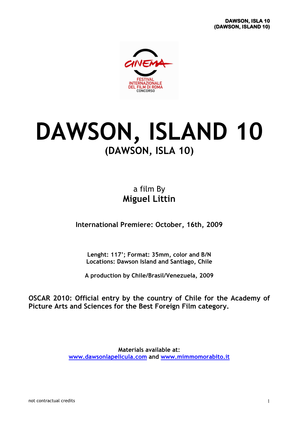 Dawson, Island 10)