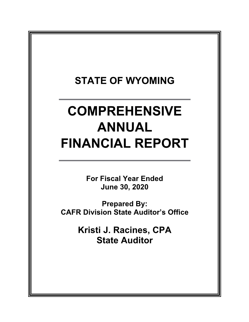 Current Comprehensive Annual Financial