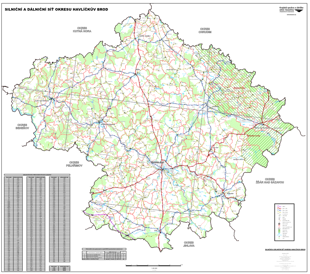 Silniční a Dálniční Síť Okresu Havlíčkův Brod