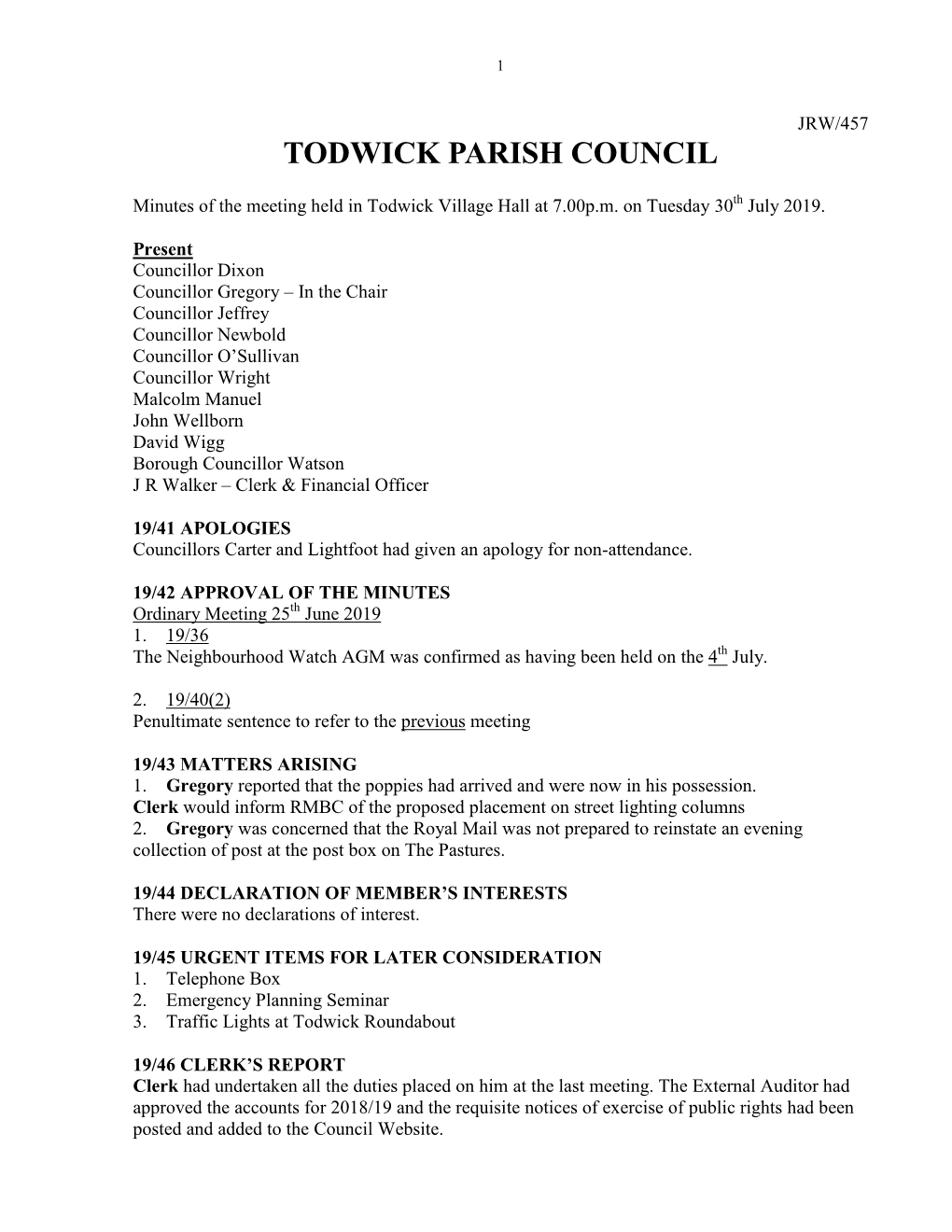 Todwick Parish Council