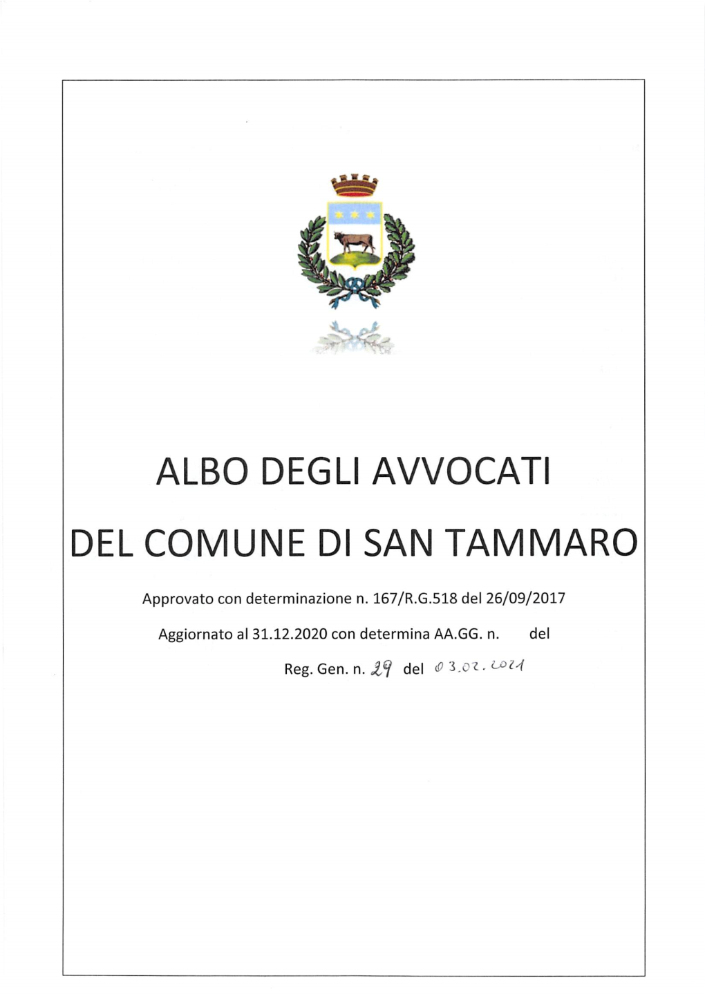 Albo Degli Avvocati Del Comune Di San Tammaro