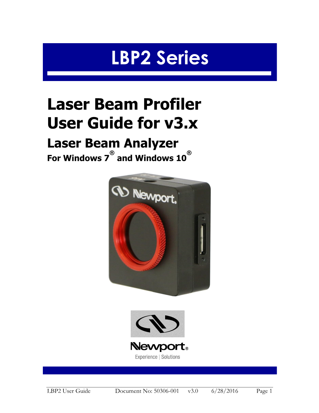 LBP2 Laser Beam Profilers User Manual