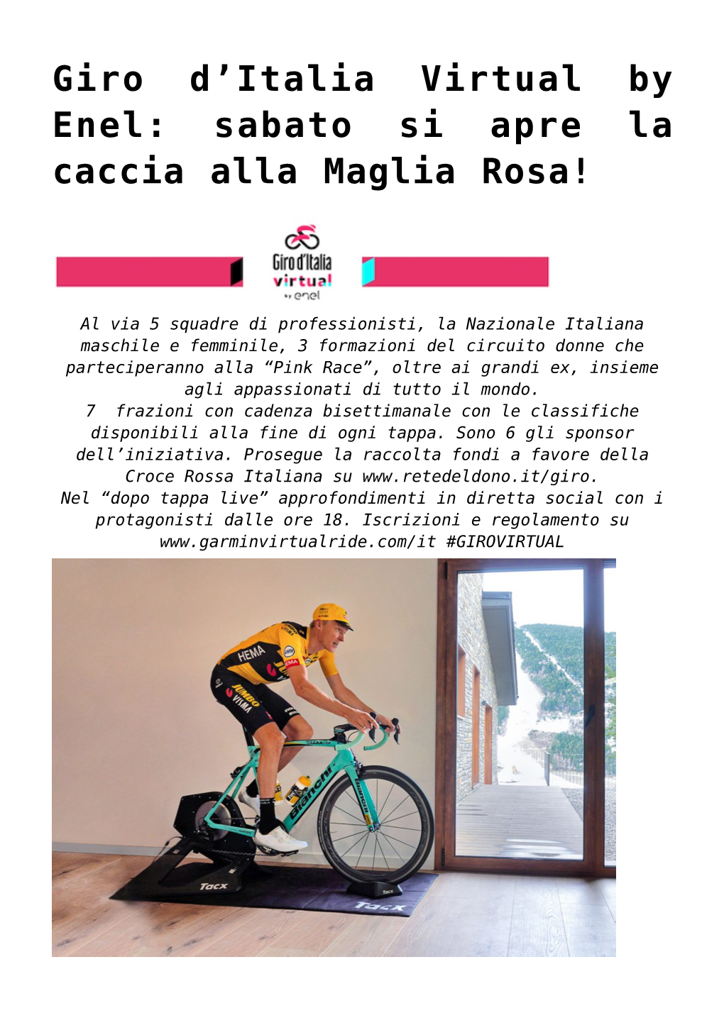 Giro D'italia Virtual by Enel: Sabato Si Apre La Caccia Alla Maglia Rosa!