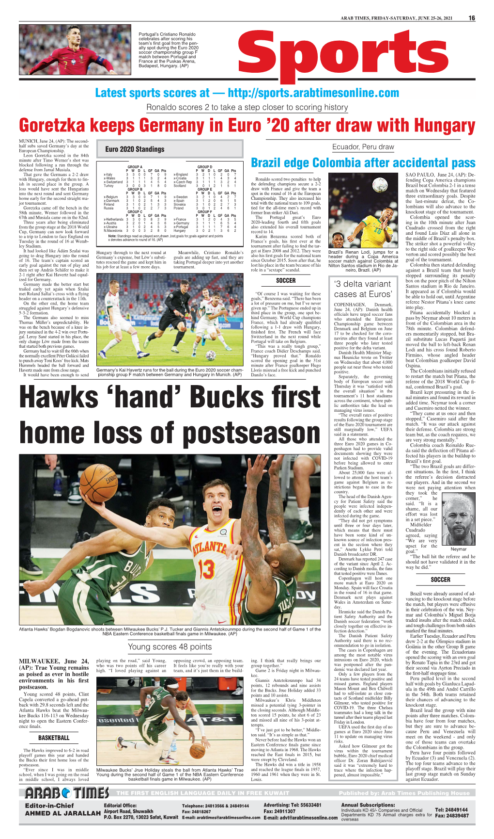 Hawks ‘Hand’ Bucks ﬁrst Managing Virus Issues