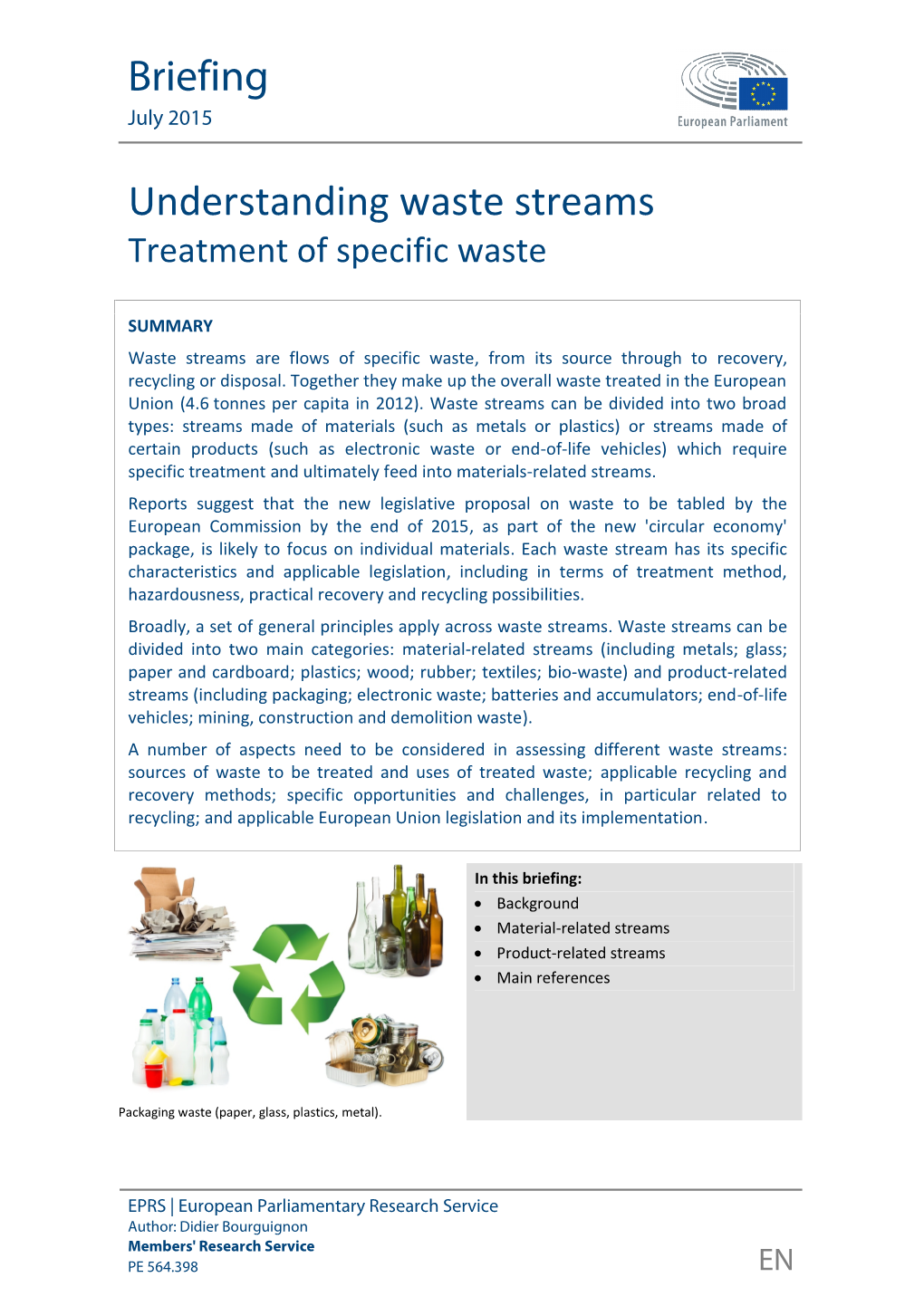 Understanding Waste Streams: Treatment of Specific