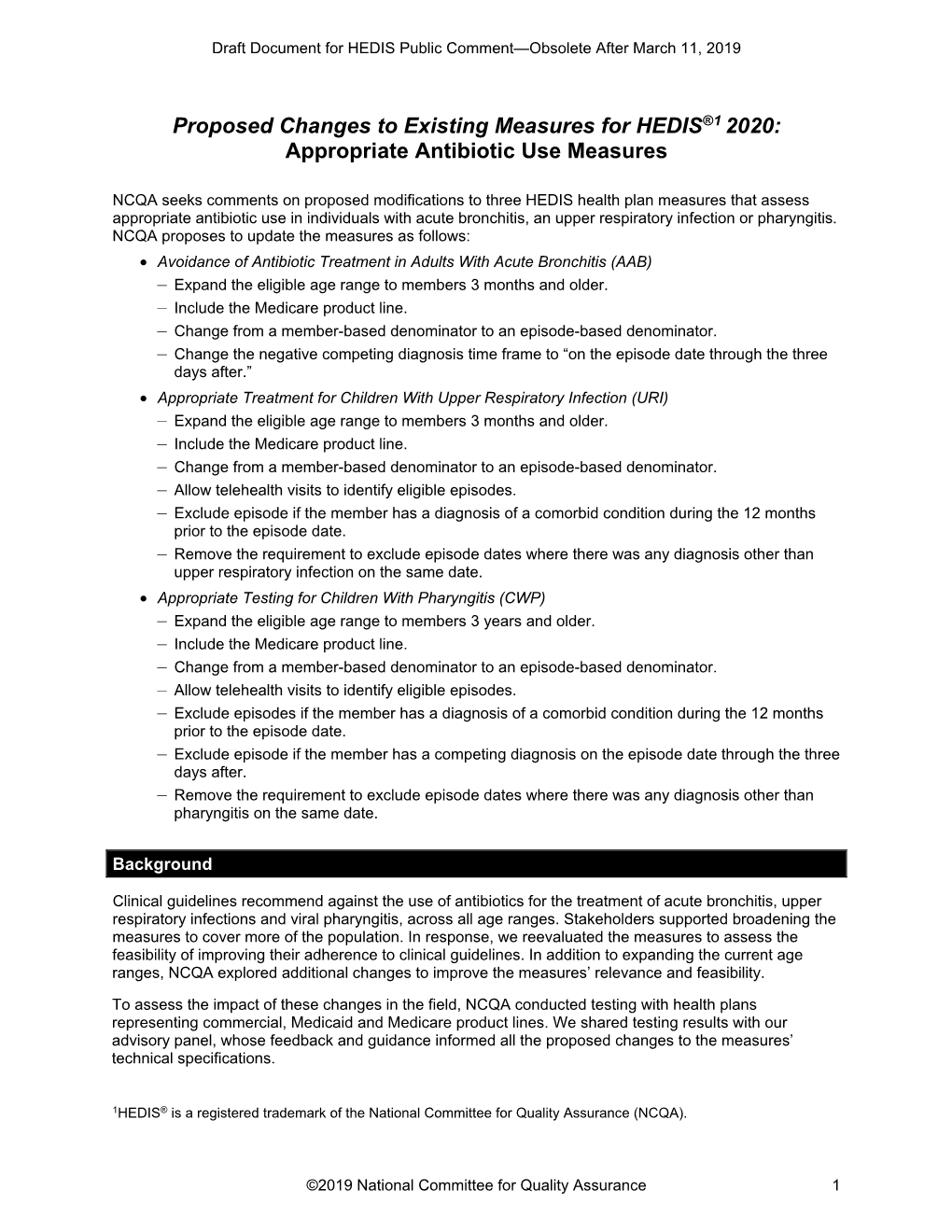 Appropriate Antibiotic Use Measures