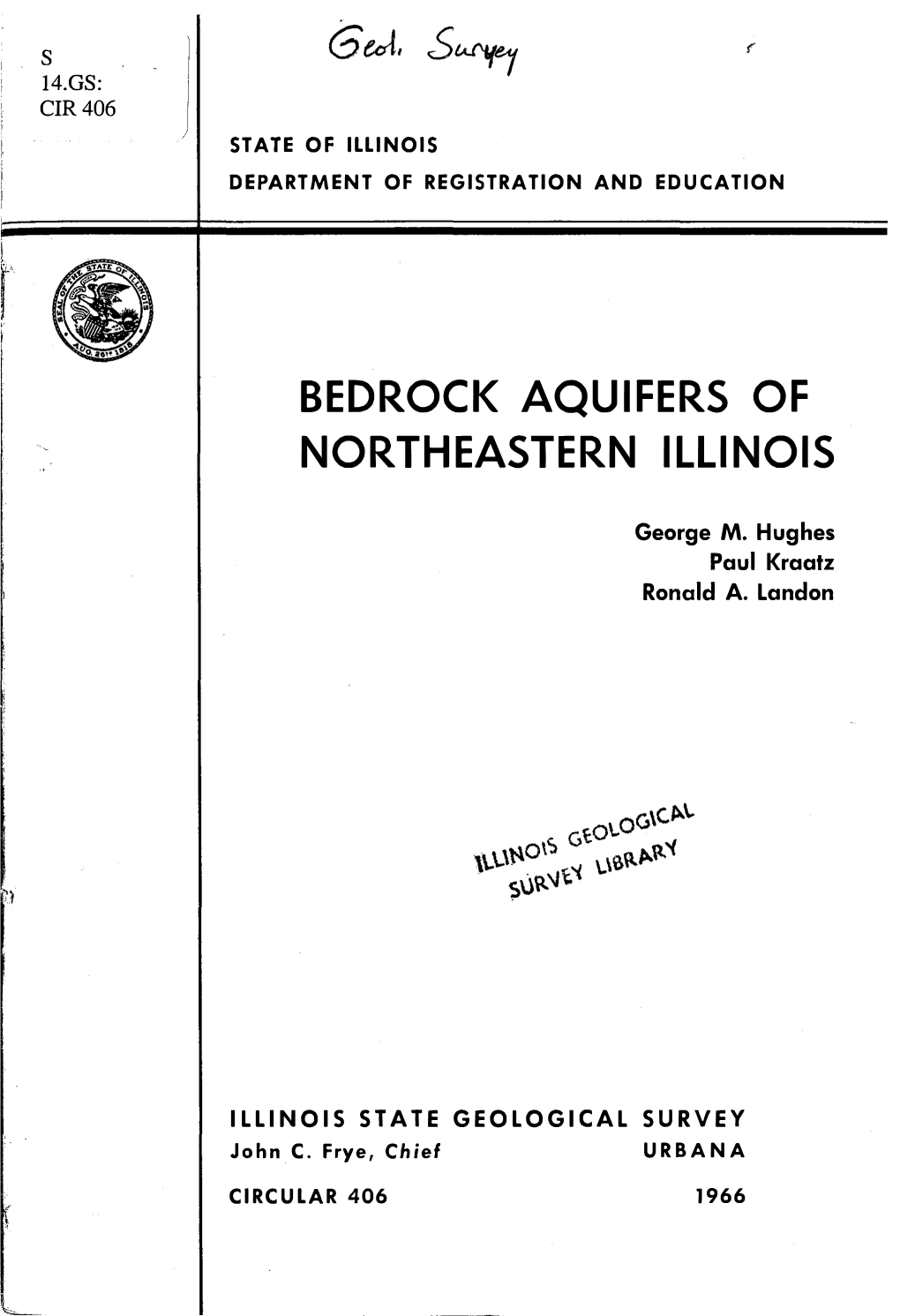 Bedrock Aquifers of Northeastern Illinois