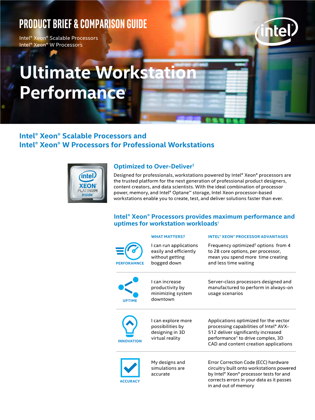 Intel® Xeon® Scalable and W Processors for Workstations Brief