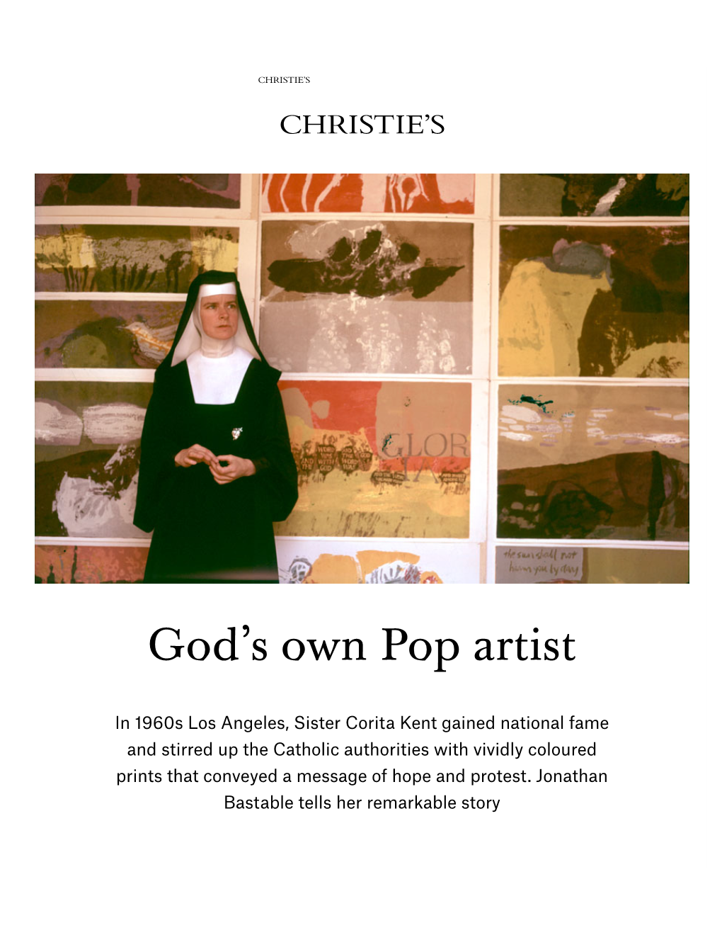 Sster Corita Kent —God's Own Pop Artist | Christie's