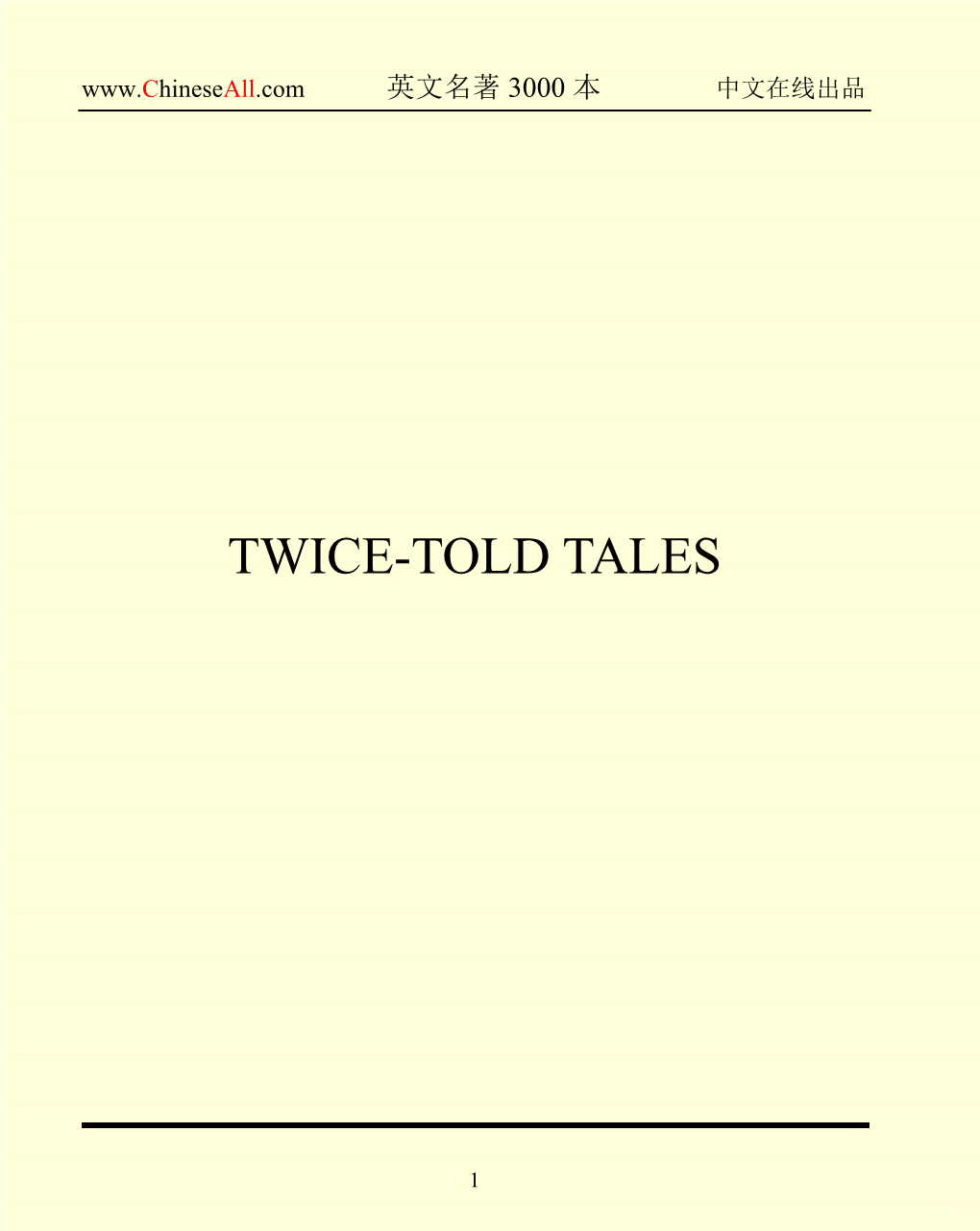 Twice-Told Tales