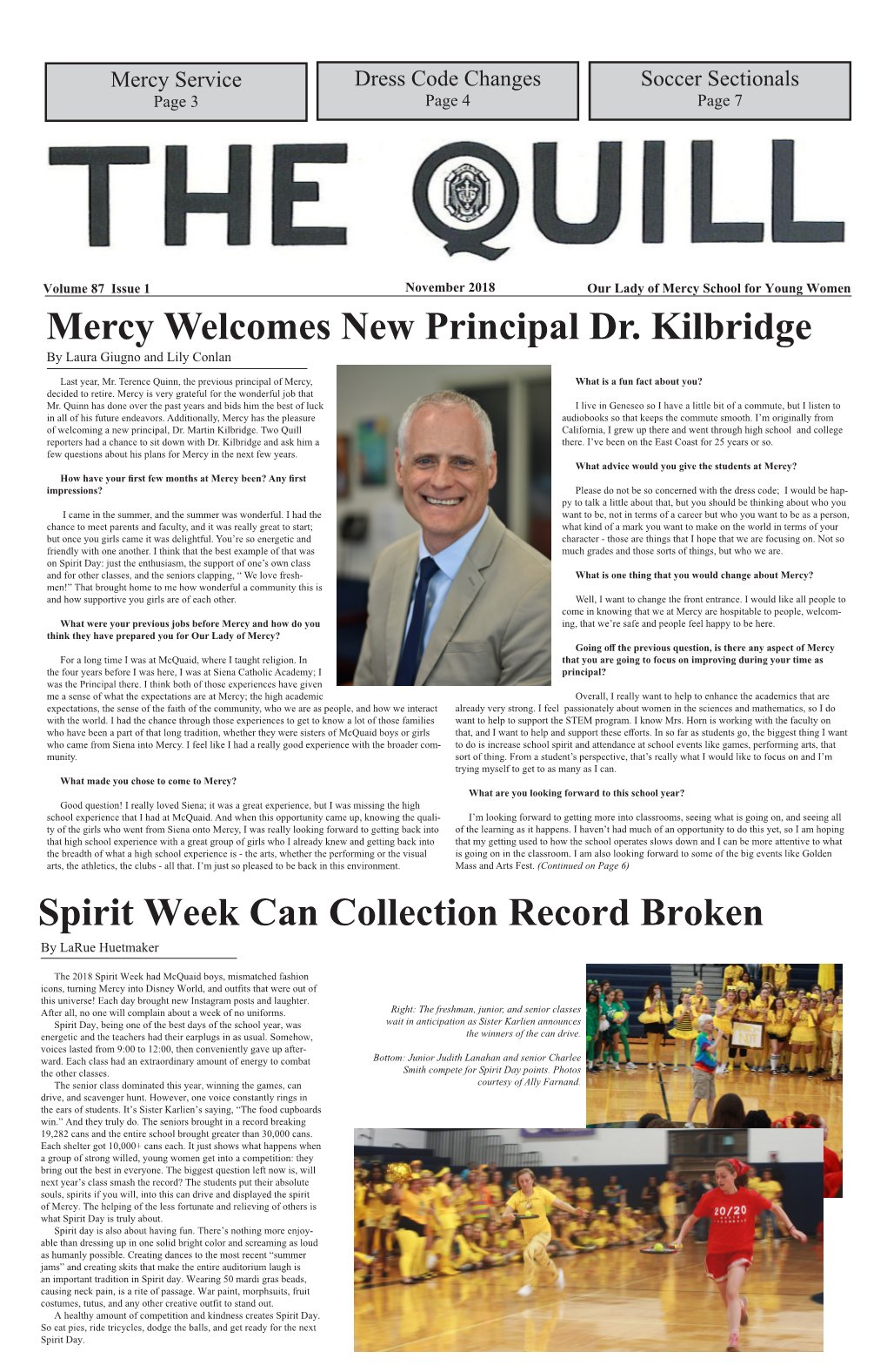 Spirit Week Can Collection Record Broken Mercy Welcomes New