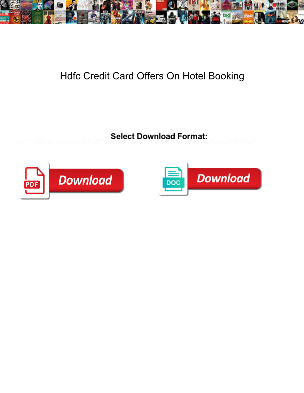 Hdfc Credit Card Offers on Hotel Booking