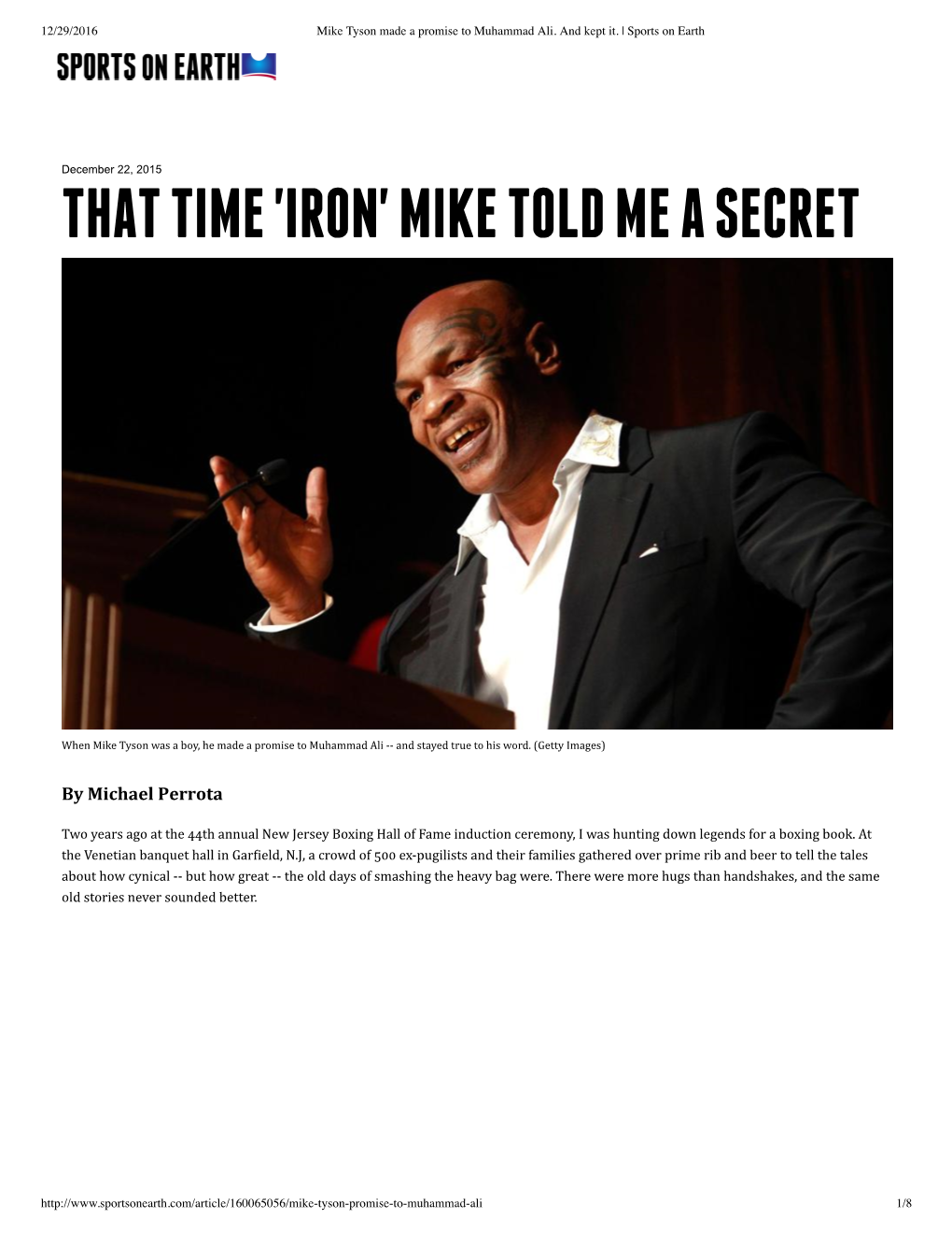 That Time 'Iron' Mike Told Me a Secret