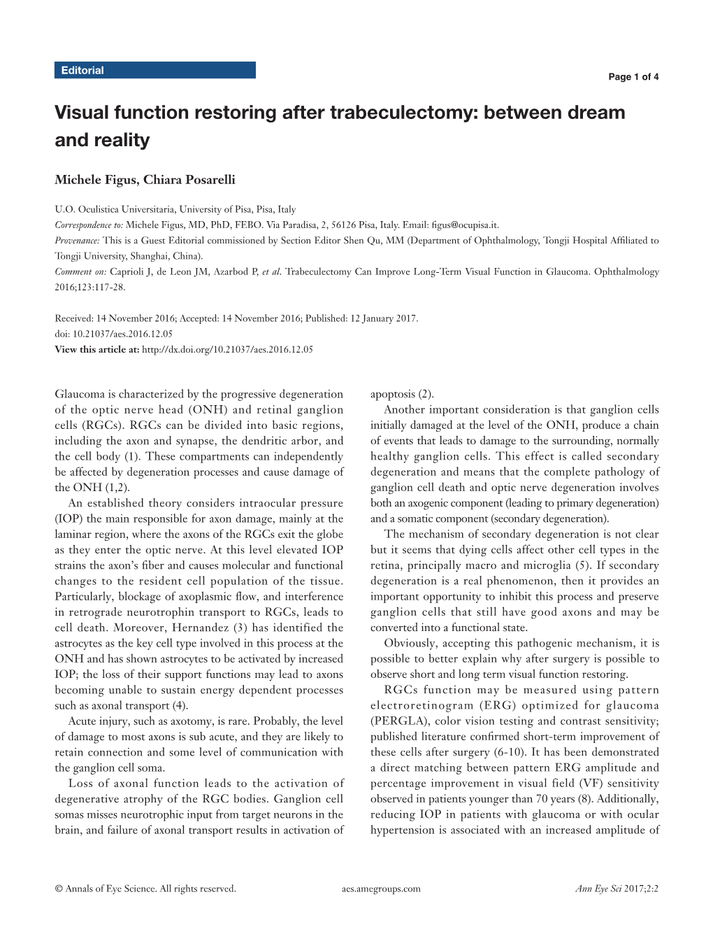Visual Function Restoring After Trabeculectomy: Between Dream and Reality