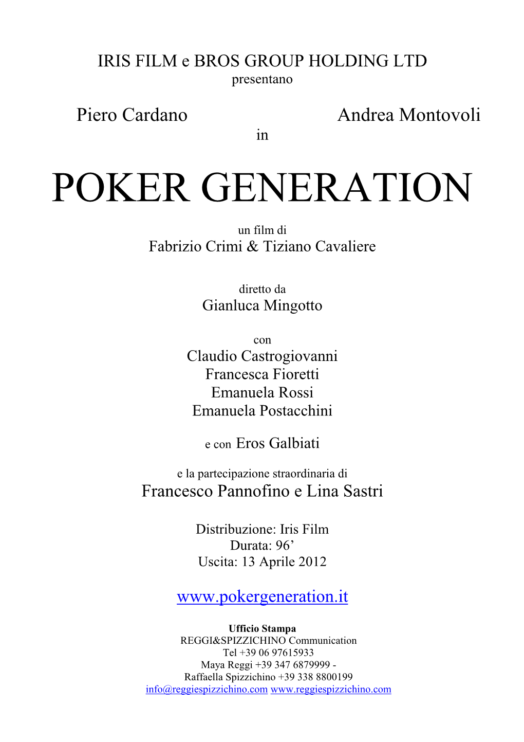 Pb POKER GENERATION