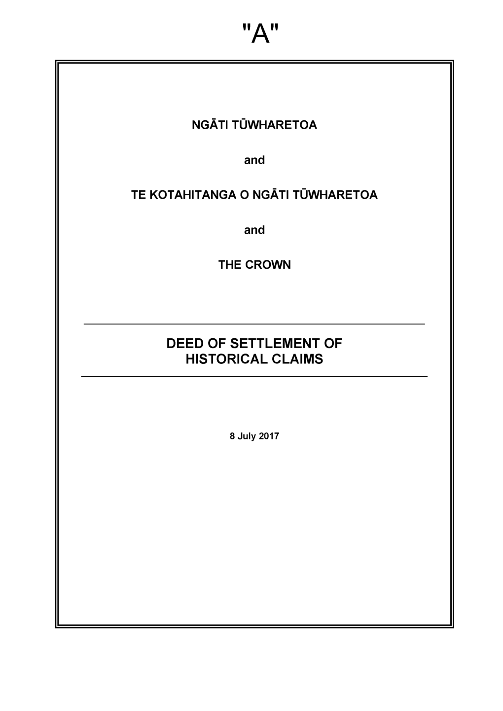 Ngati Tuwharetoa Deed of Settlement Summary