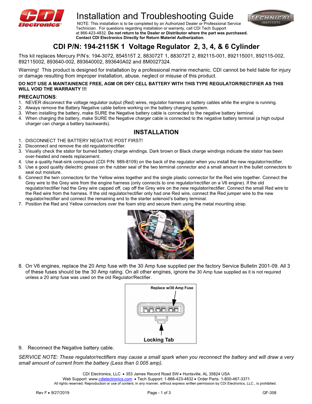 Installation and Troubleshooting Guide NOTE: This Installation Is to Be Completed by an Authorized Dealer Or Professional Service Technician