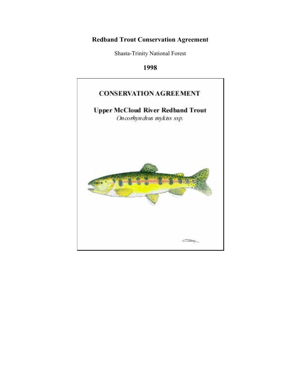 Redband Trout Conservation Agreement