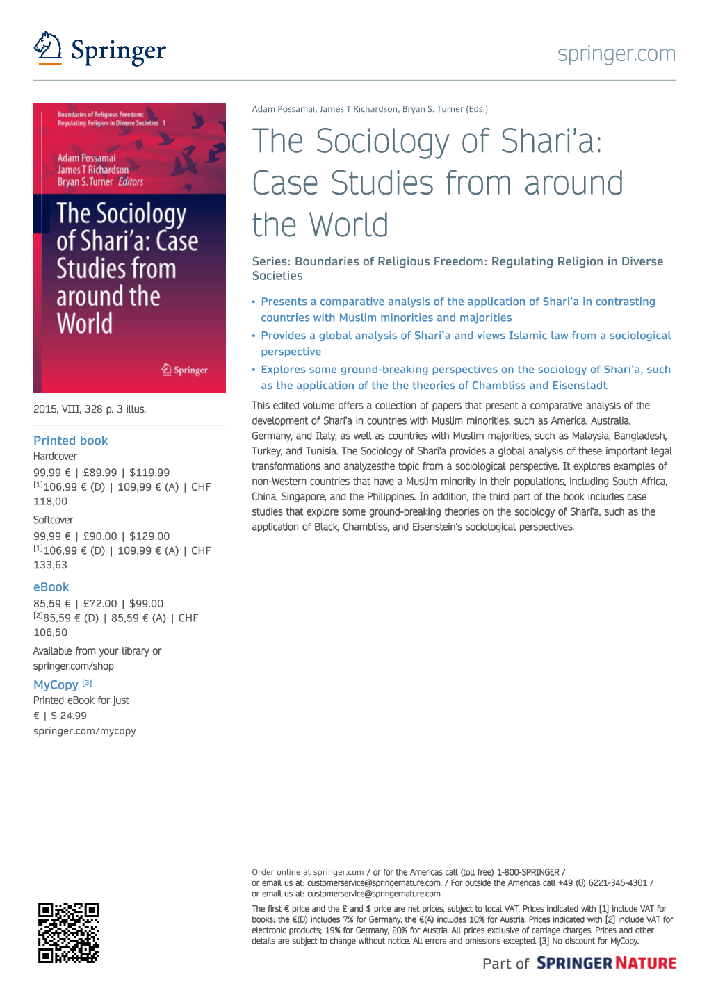 The Sociology of Shari'a: Case Studies from Around The