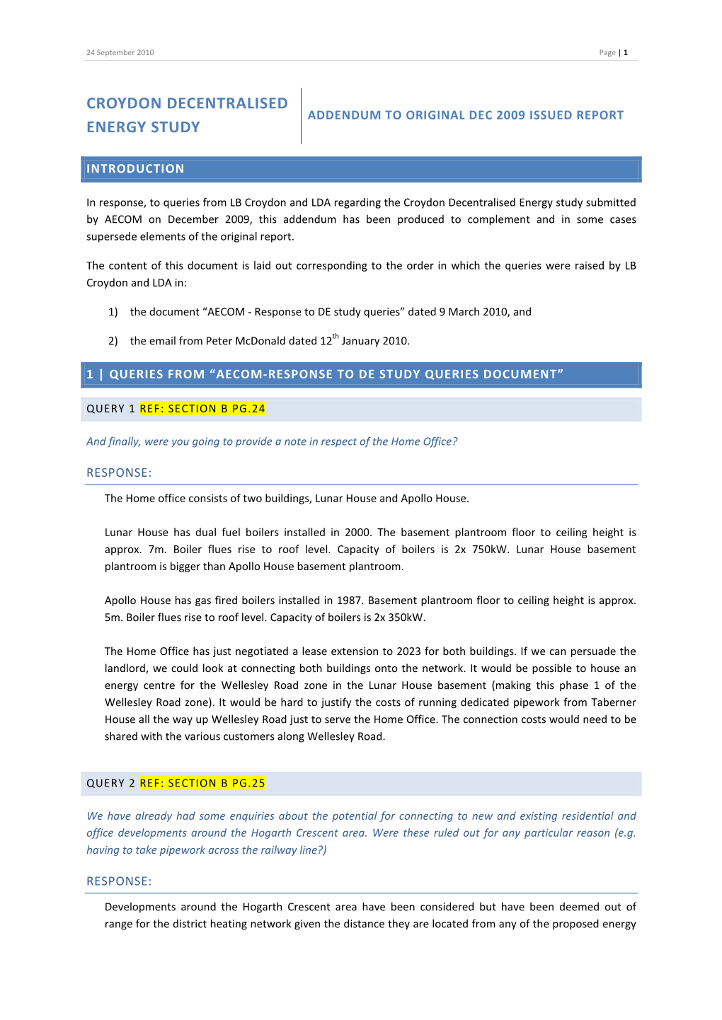 Croydon Decentralised Energy Study