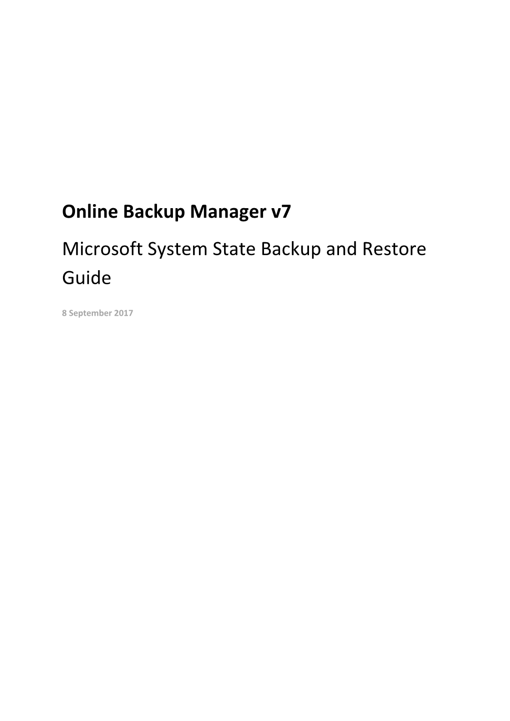 8 Restore with a MS Windows System State Backup Set