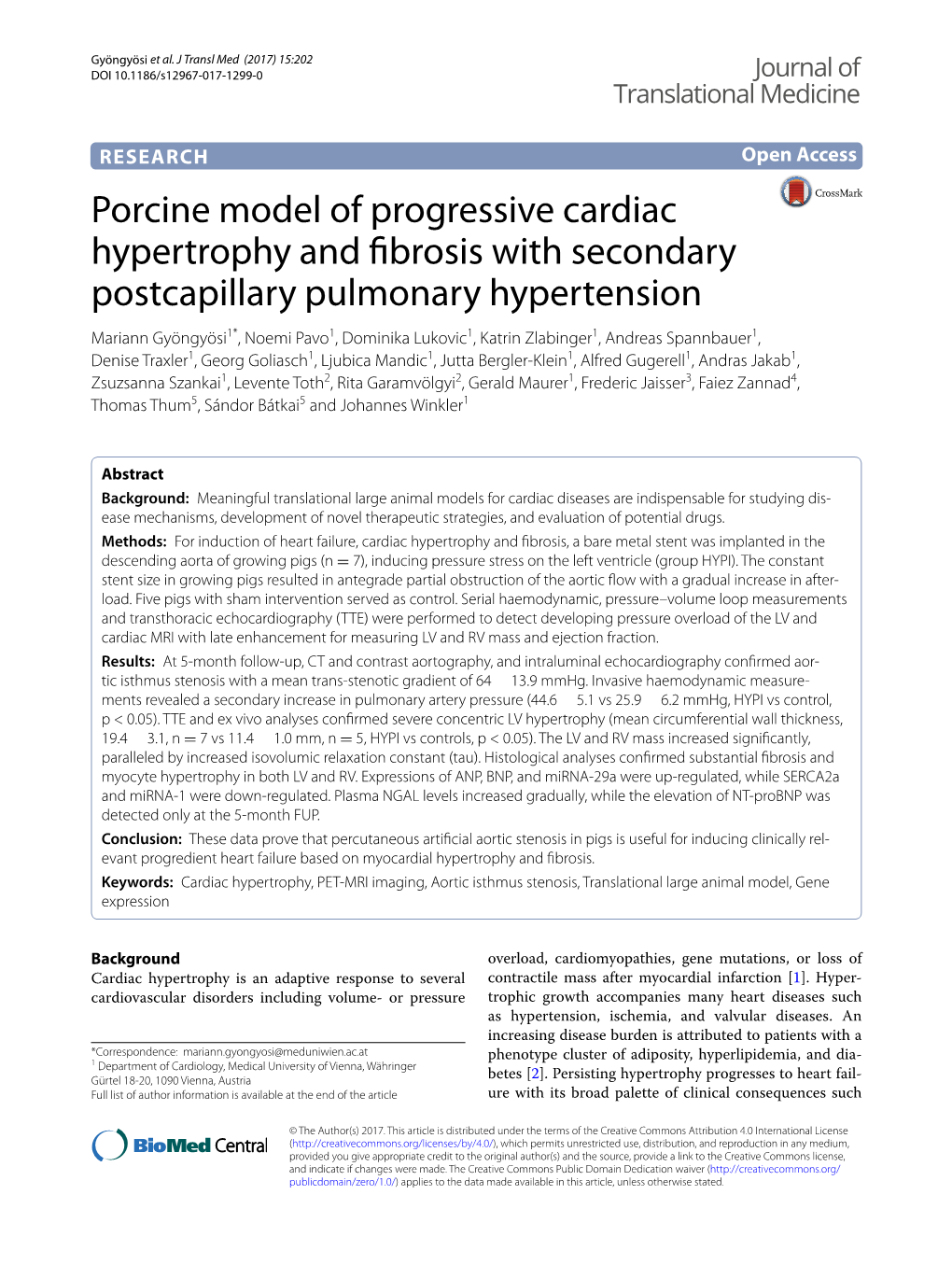 Porcine Model of Progressive Cardiac Hypertrophy and Fibrosis With