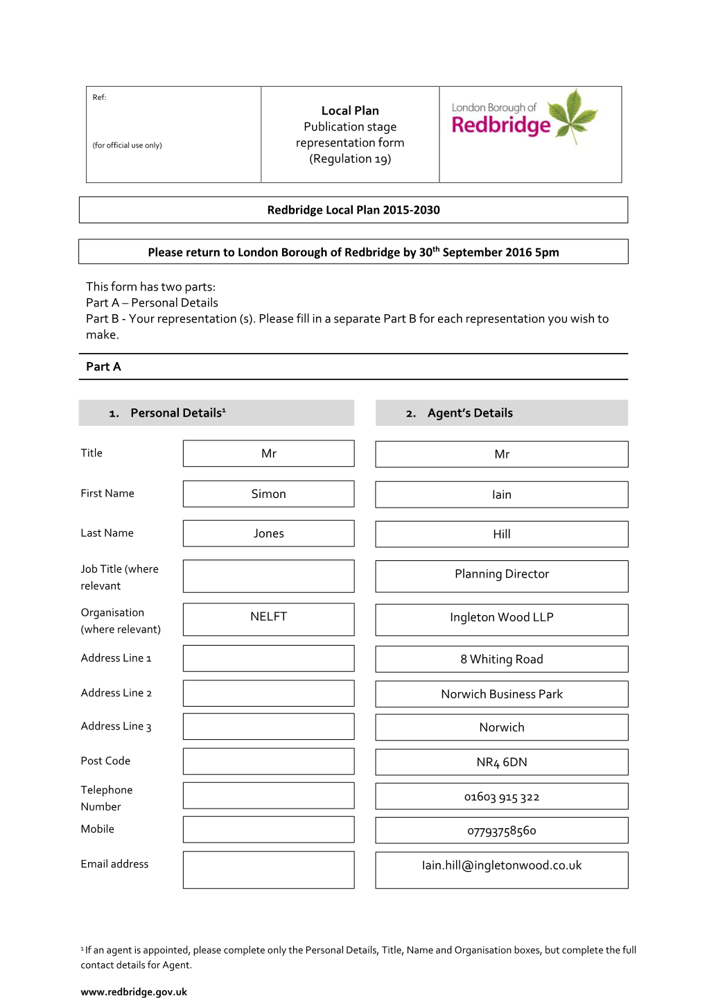 Goodmayes Hospital London Borough of Redbridge Local Plan 2015 - 2030, Pre-Sumbission Draft (July 2016) 3