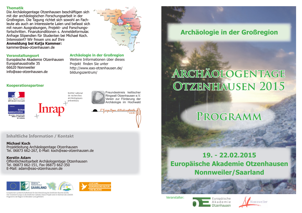 Archäologentage Otzenhausen 2015 PROGRAMM