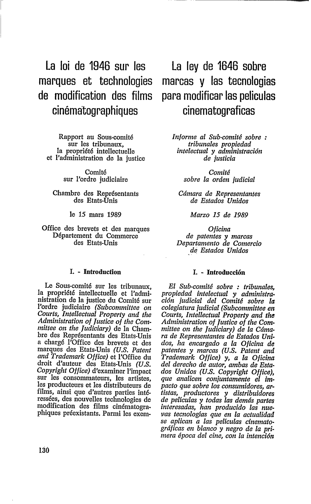 La Loi De 1946 Sur Les Marques Et Technologies De Modification Des Films Cinématographiques La Ley De 1646 Sobre Marcas Y Las T