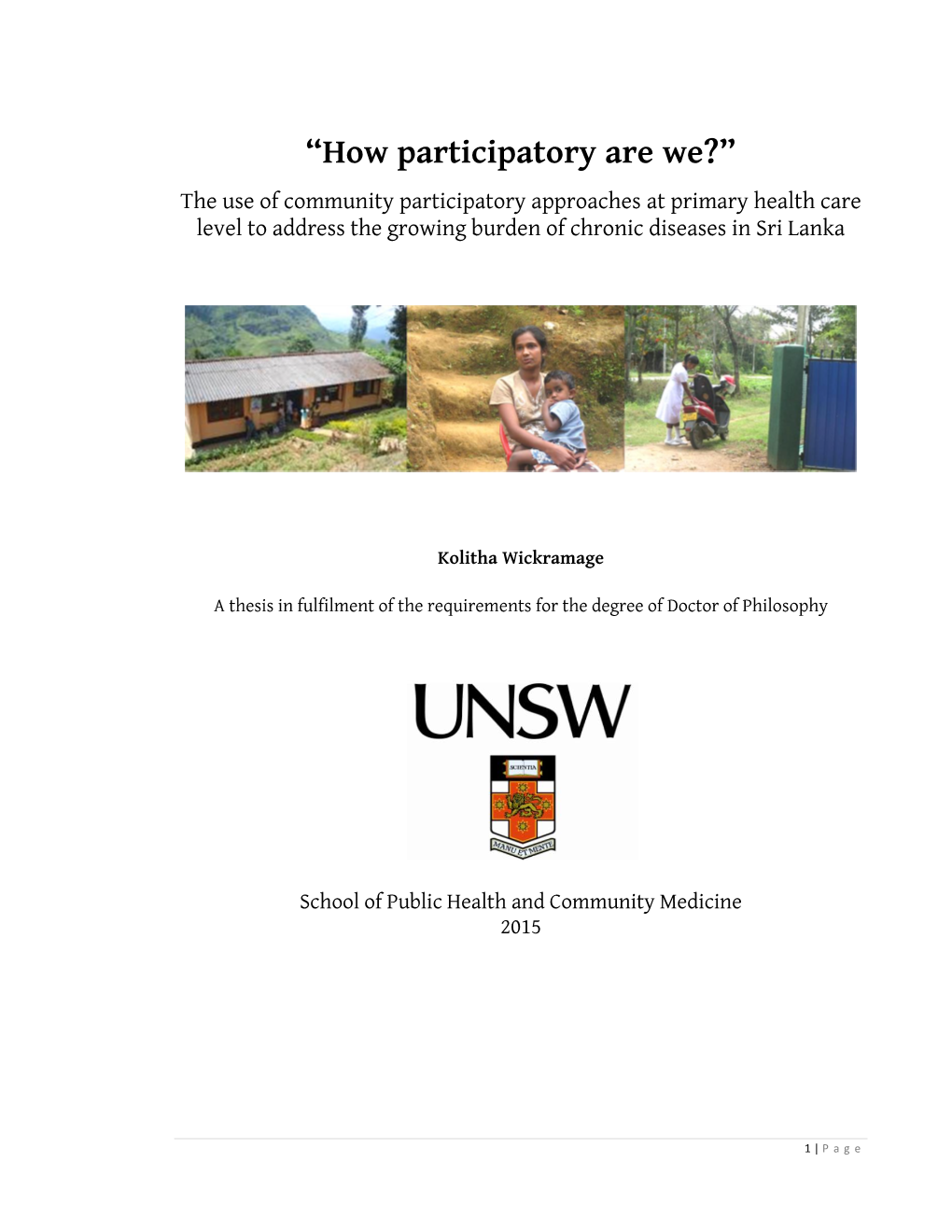 “How Participatory Are We?” the Use of Community Participatory Approaches at Primary Health Care Level to Address the Growing Burden of Chronic Diseases in Sri Lanka