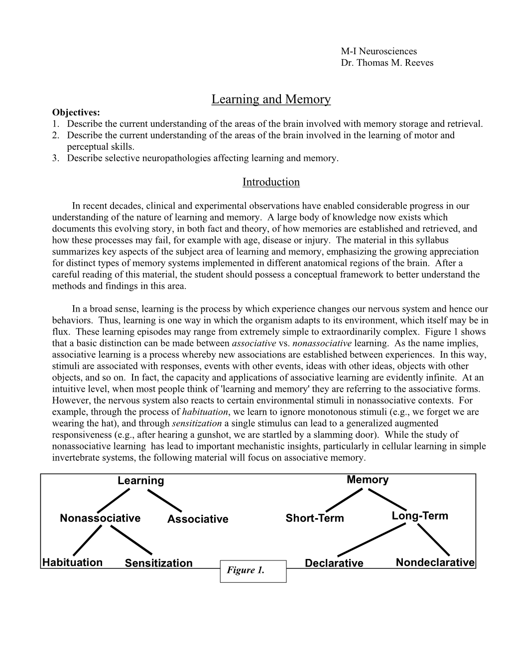 Learning and Memory Objectives: 1