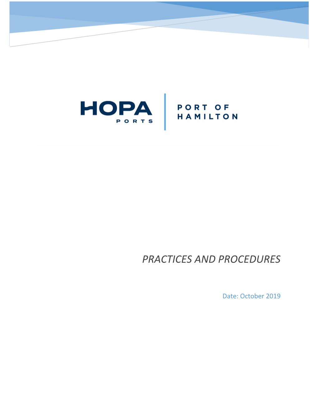 Port of Hamilton Practices and Procedures