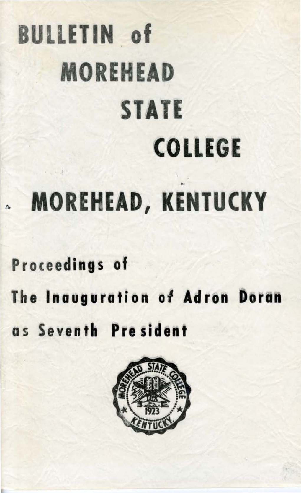 Proceedings of the Inauguration of Adron Doran