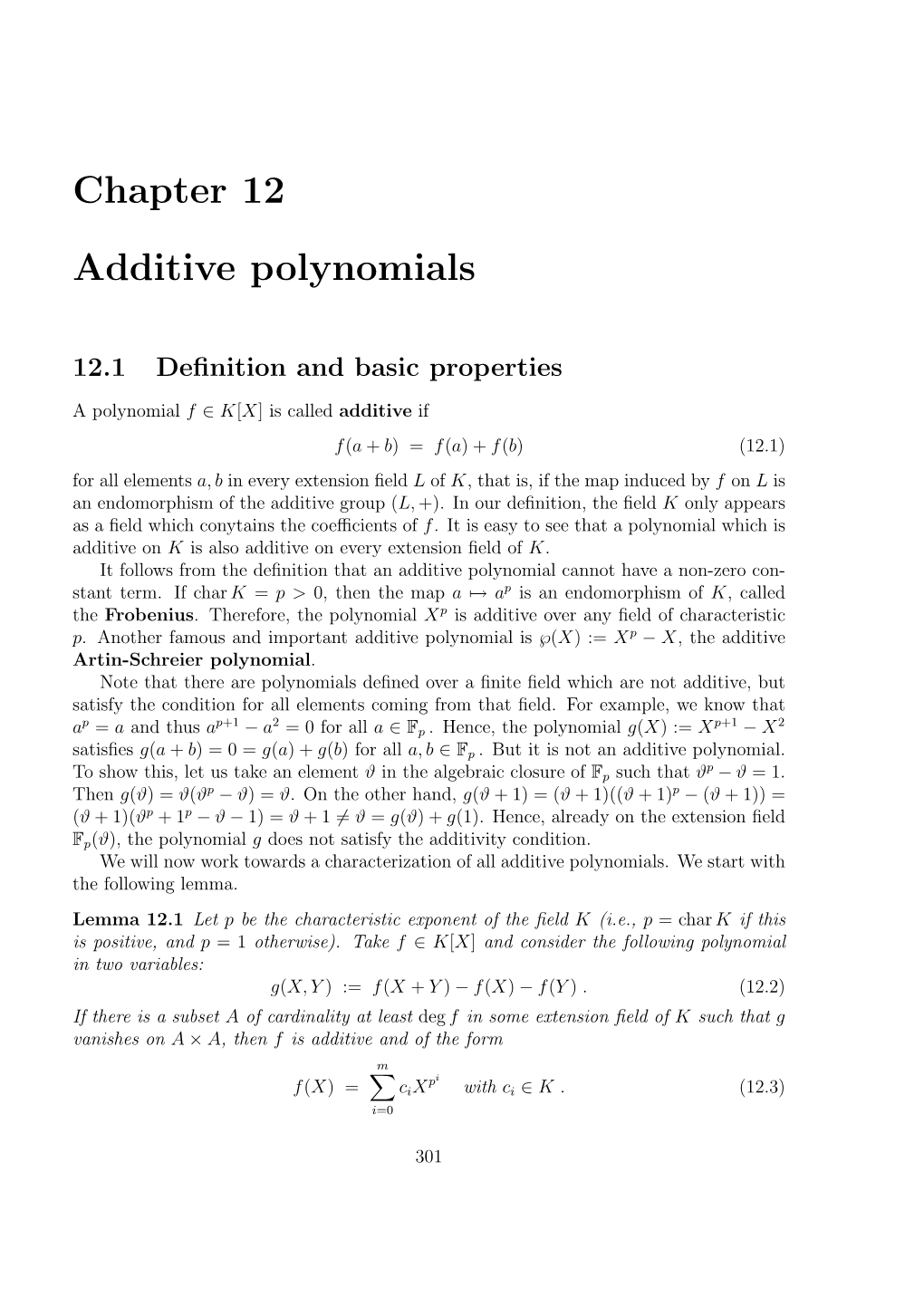 Chapter 12 Additive Polynomials