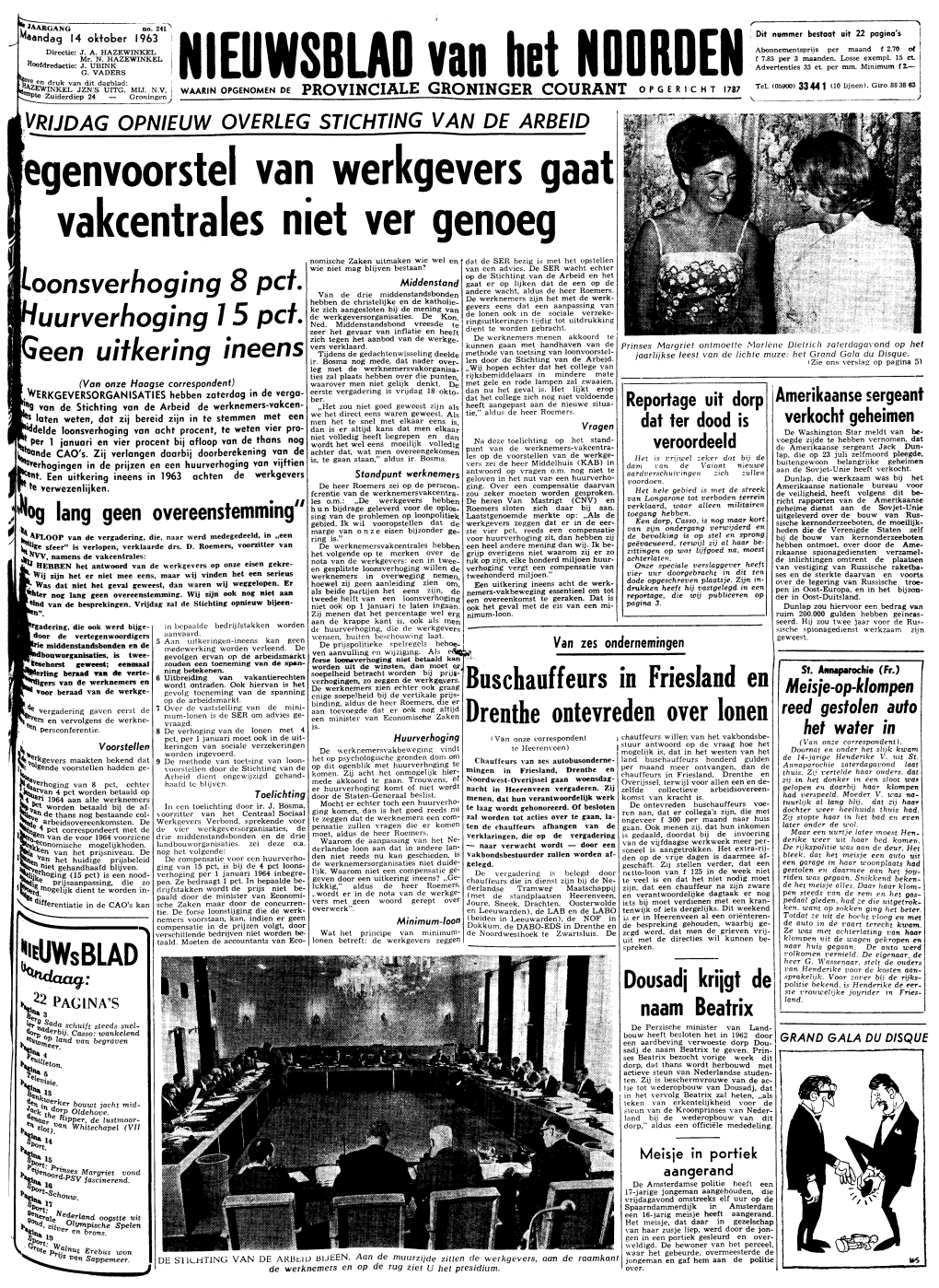 Bandag 14 Oktober 1963 Dit Nummer Bestaat Uit 22 Pagina's Directie: J