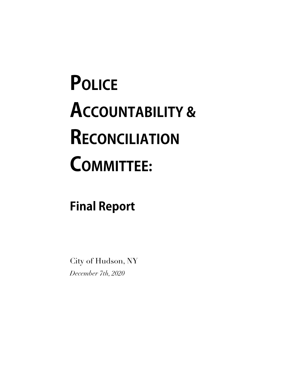Police Accountability & Reconciliation Committee