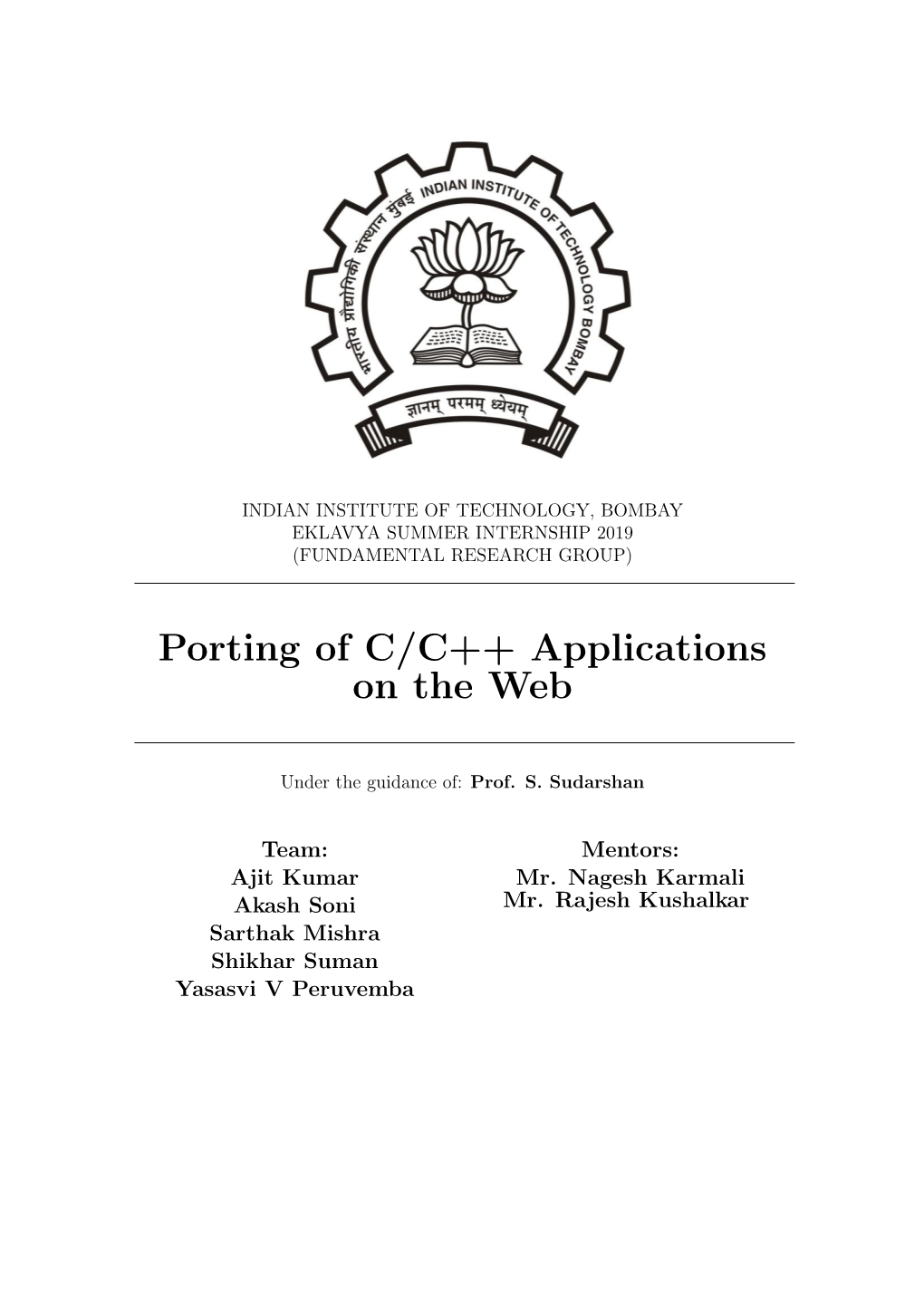Porting of C/C++ Applications on the Web