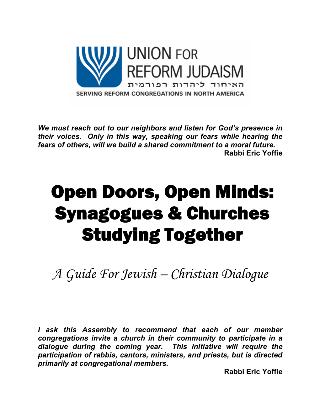 Open Doors, Open Minds: Synagogues & Churches