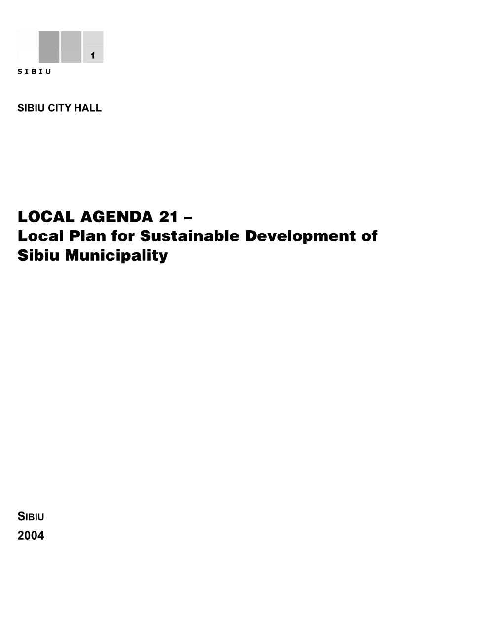 Local Plan for Sustainable Development of Sibiu Municipality