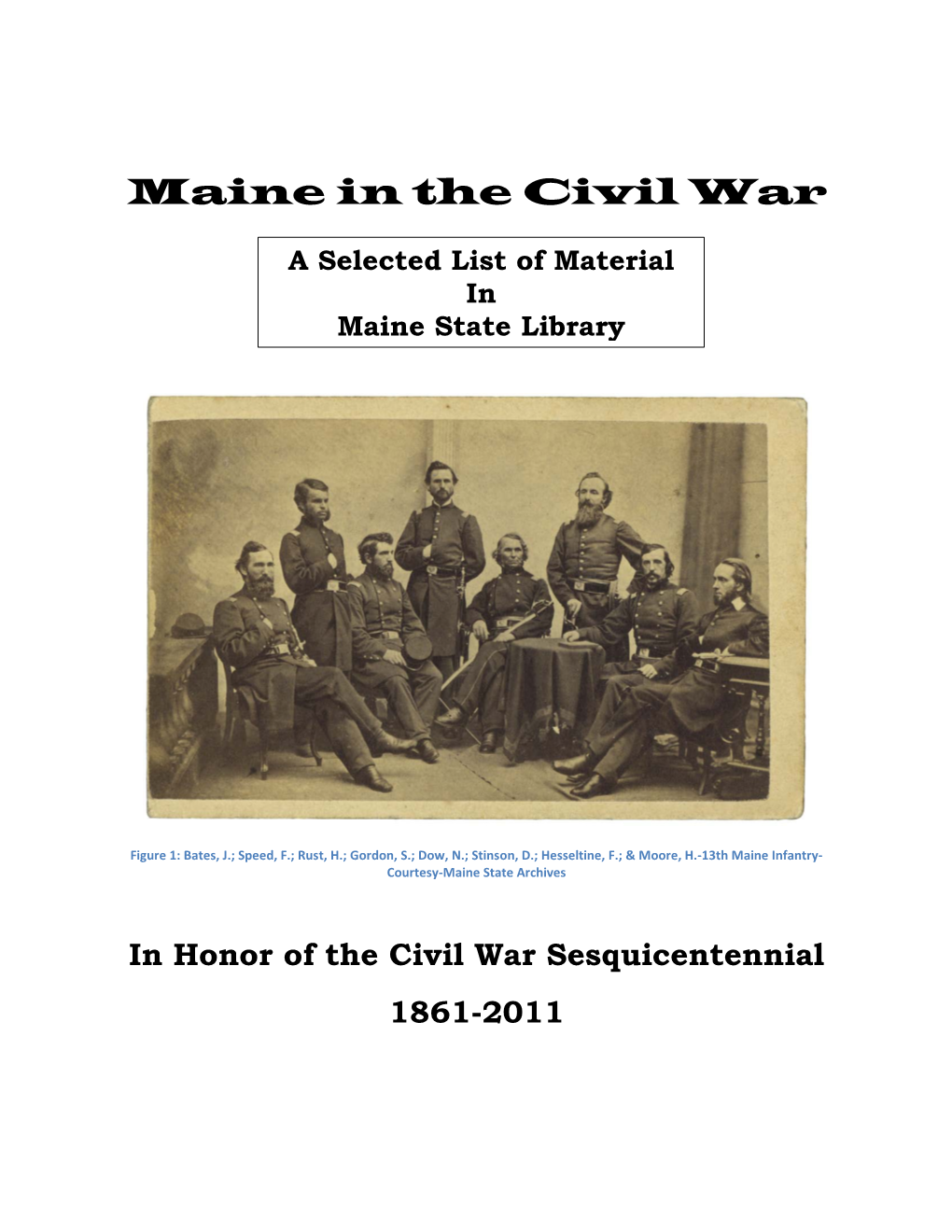 Maine in the Civil War (Maine State Library)