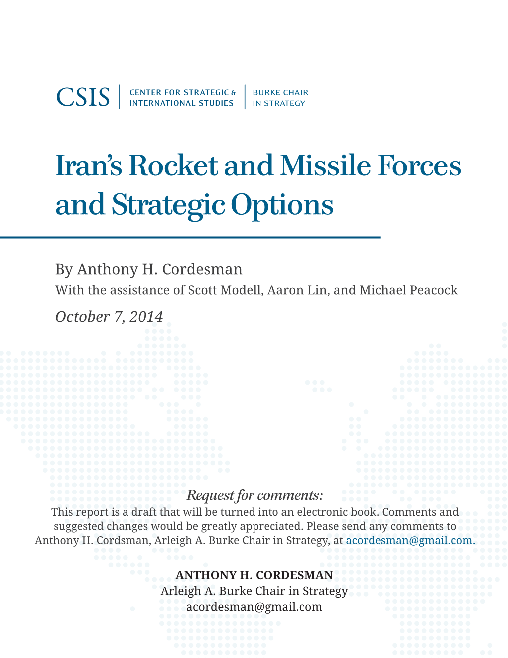 Iran's Rocket and Missile Forces and Strategic Options