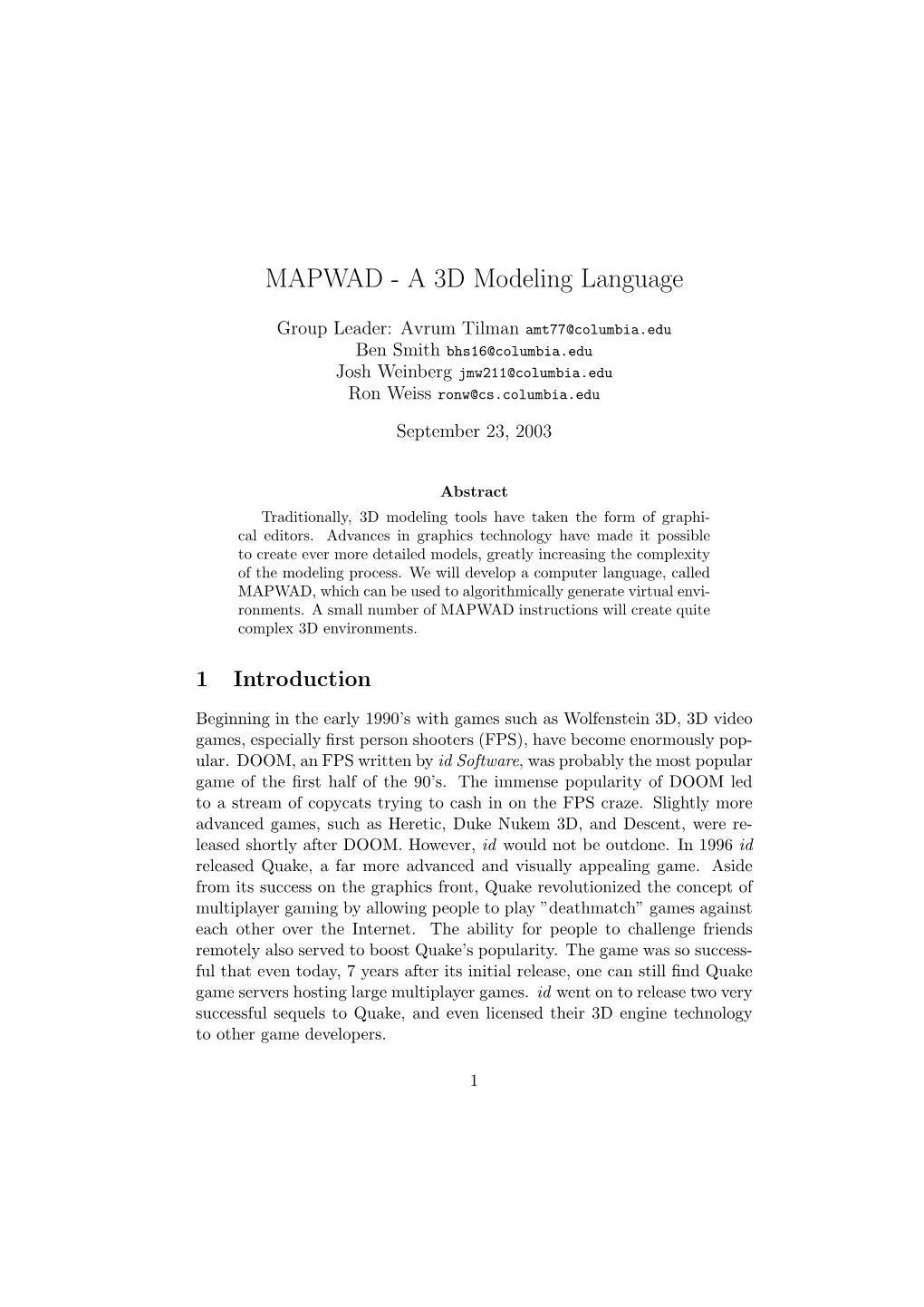 MAPWAD - a 3D Modeling Language