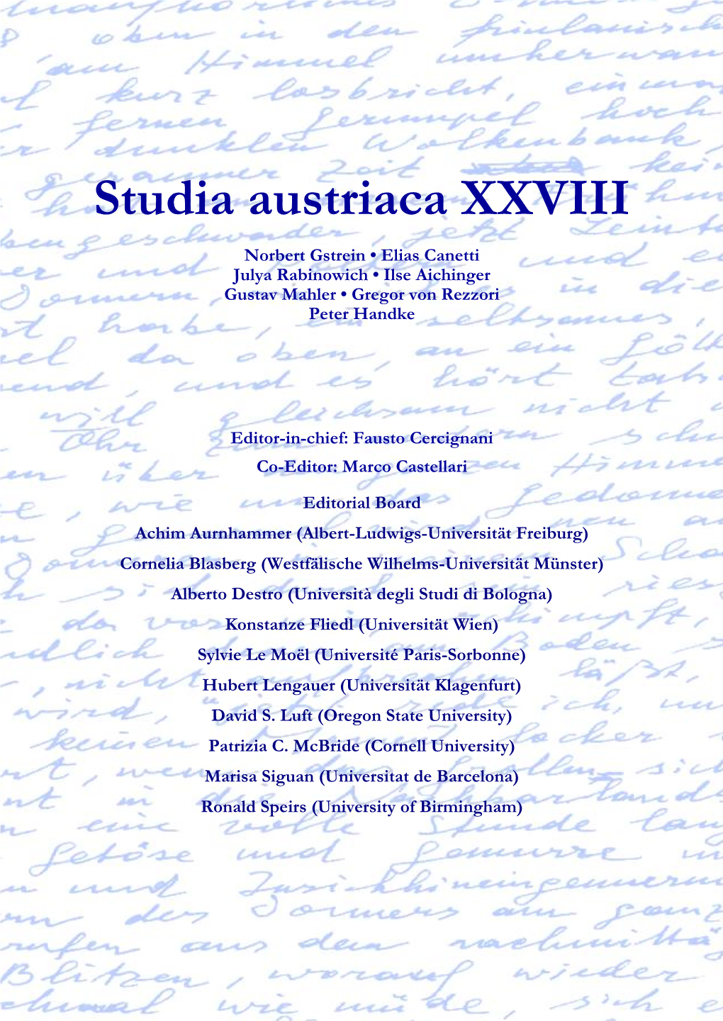 Studia Austriaca XXVIII