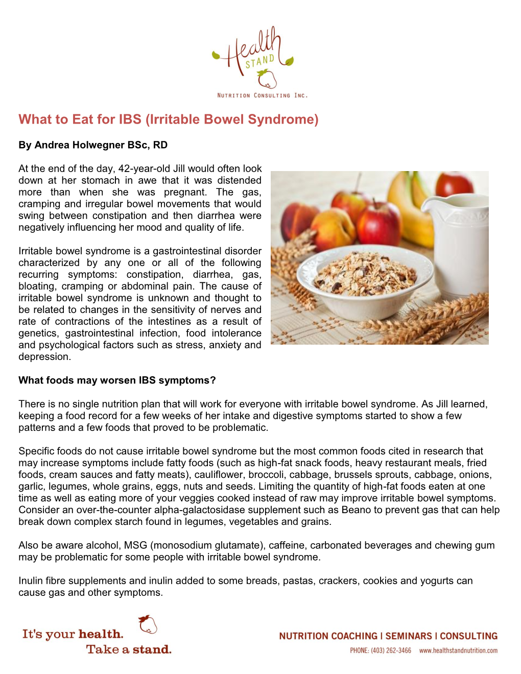 What to Eat for IBS (Irritable Bowel Syndrome)