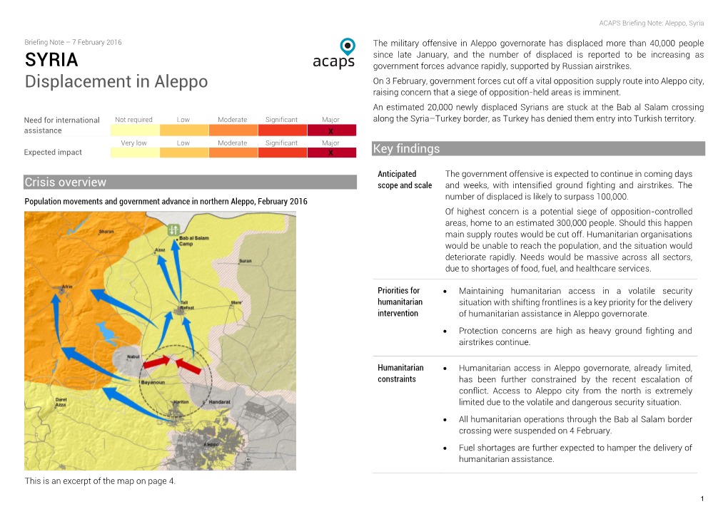 Displacement in Aleppo