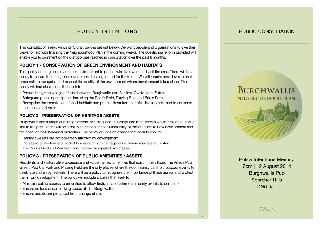 Burghwallis Np Policy Intentions
