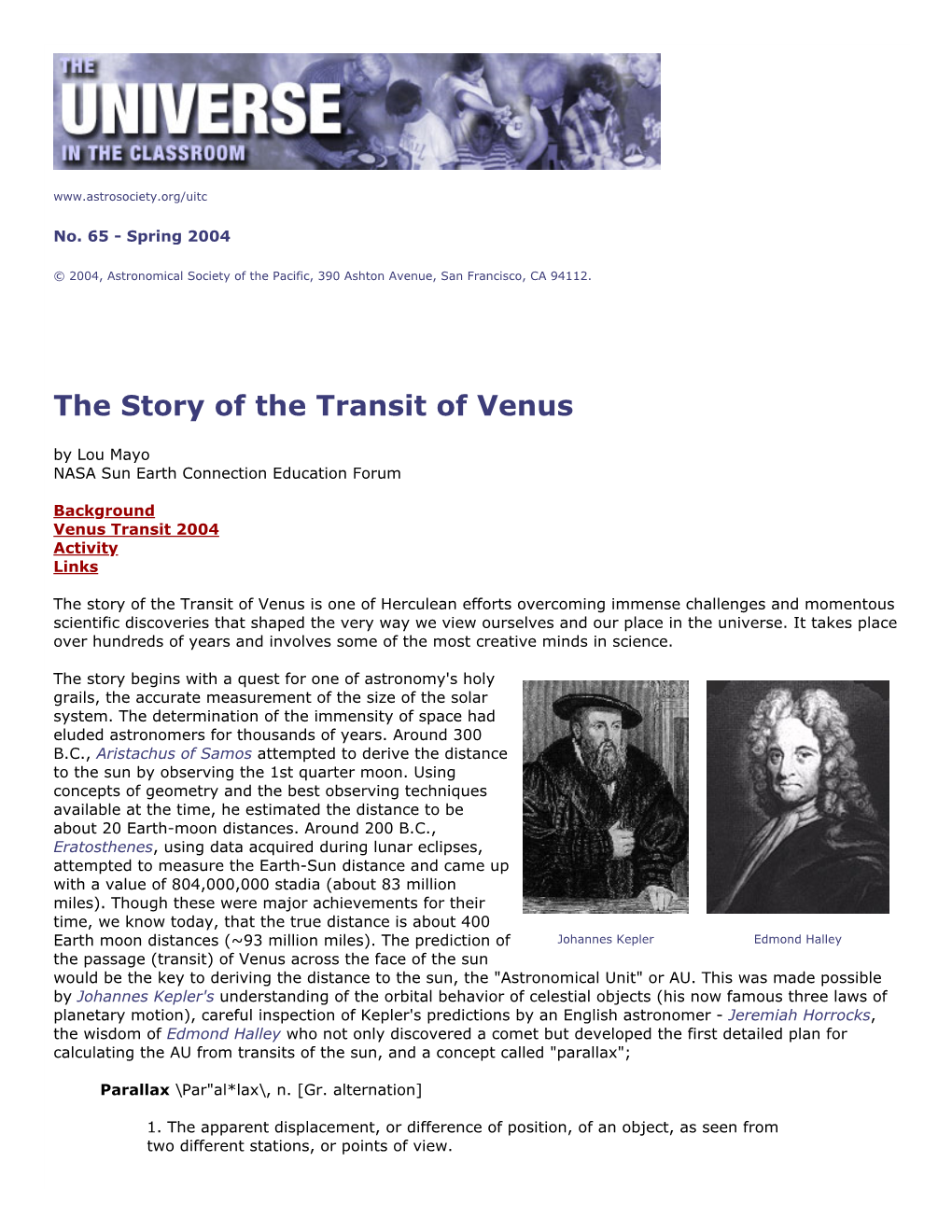 65. the Story of the Transit of Venus