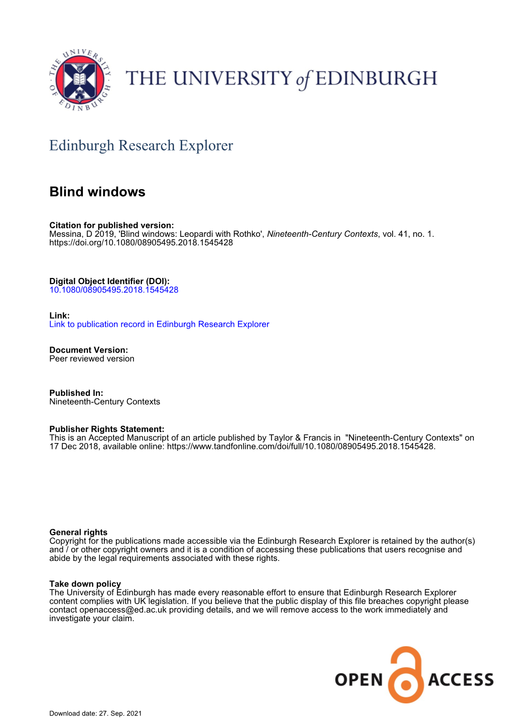 Edinburgh Research Explorer